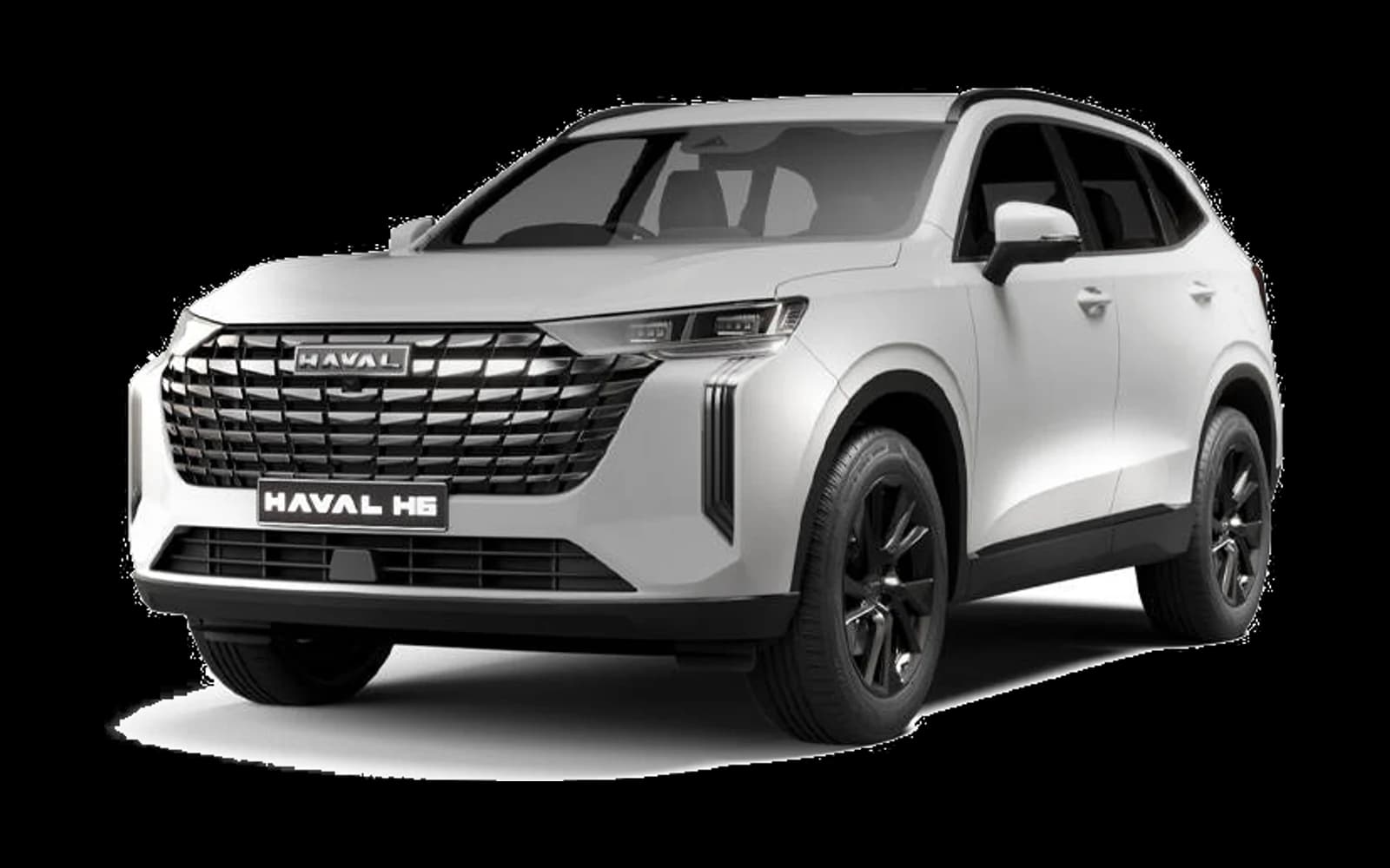 هافال H6 بيضاء من زاوية أمامية